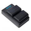 Beston USB Dual Charger and 2 Battery Kit for Canon LP-E6