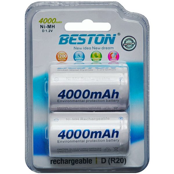 BESTON 4000mAh D Size Rechargeable