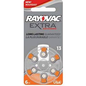 Rayovac 13AE Hearing Aid Batteries Cards of 6