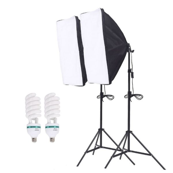 Studio Light Kit 300w CFL Lights with Softboxes and Stands